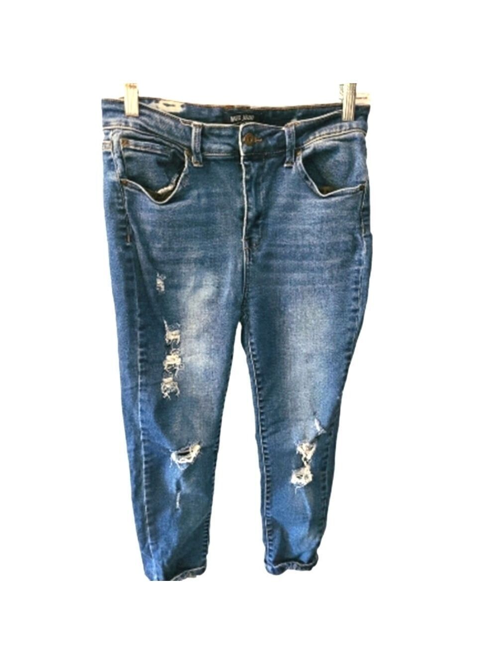 WAX Boyfriend Distressed Medium Wash Jeans Size 11